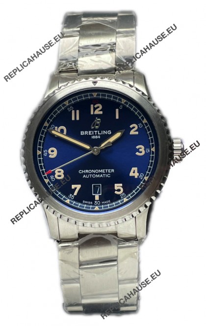 Breitling Navitimer Aviator 8 Automatic 41 Blue Dial Steel Strap 1:1 Mirror Swiss Replica Watch 