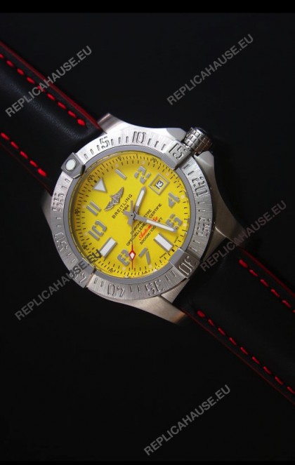 Breitling Avenger II Seawolf Black Leather Strap 45MM - 1:1 Mirror Replica Watch