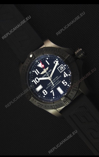 Breitling Avenger Blacksteel DLC Coated Swiss Replica Watch in Black Dial