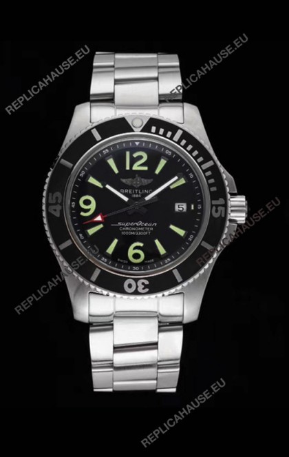Breitling Superocean Automatic 44 Steel - Black Dial 1:1 Mirror Replica