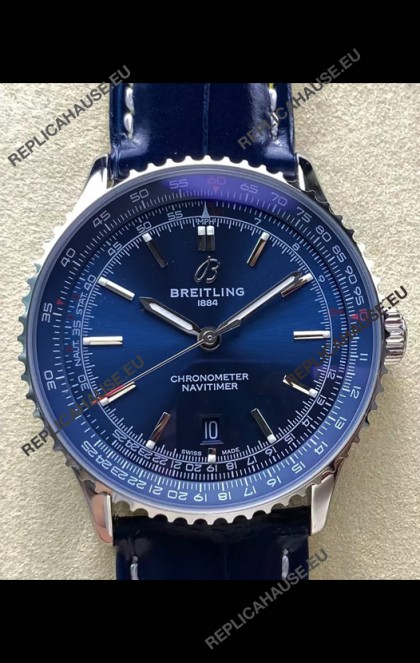 Breitling Navitimer 1 Automatic Swiss Replica Watch in Blue Dial - Leather Strap