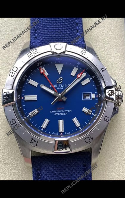 Breitling Avenger GMT Automatic 44 Swiss 1:1 Super Clone Replica Watch - Blue Dial 
