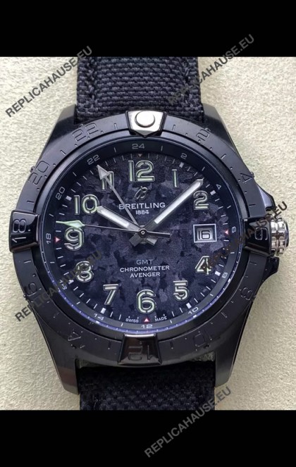 Breitling Avenger Automatic 44 Swiss 1:1 Super Clone Replica Watch - Carbon Dial 