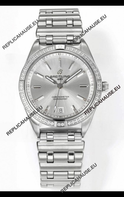 Breitling Chronomat 36MM Stainless Steel Casing 1:1 Mirror Replica Watch Steel Dial
