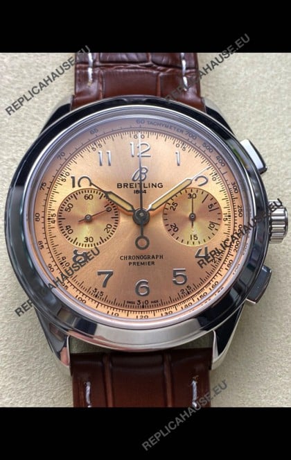 Breitling Premier B01 Chronograph 42 Edition Steel Casing Champange Dial - 1:1 Mirror Replica Watch
