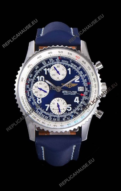 Breitling Navitimer Chronograph 41MM Swiss Replica Watch Blue Dial in 904L Steel Casing