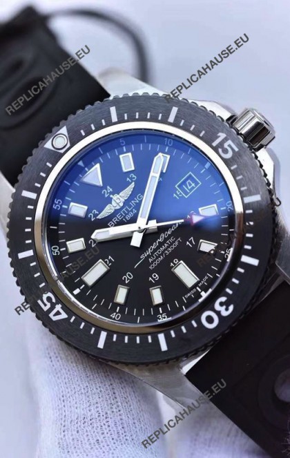 Breitling SuperOcean 44 Special Steel - Mariner Blue Swiss Replica Watch with Rubber Strap