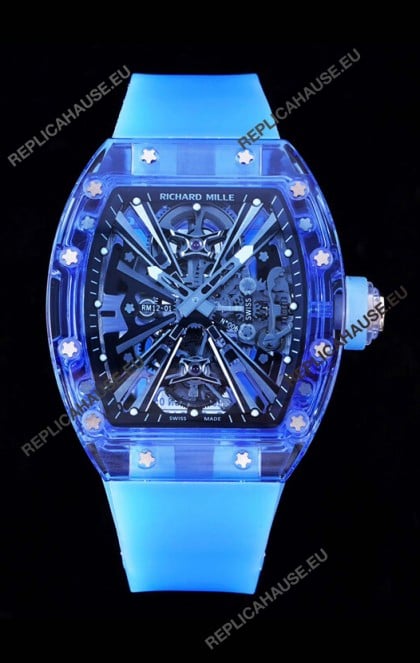 Richard Mille RM12-01 Sapphire Casing with Genuine Tourbillon Movement 1:1 Ultimate Replica