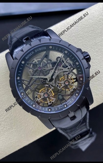 Roger Dubuis Excalibur Dual Tourbillon 1:1 Mirror Swiss DLC Coating
