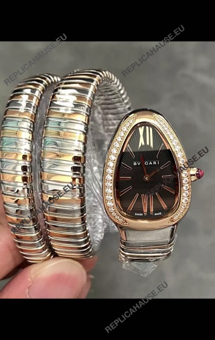 Bvlgari Serpenti Tubogas Double Spiral Two Tone Super Clone Replica Watch