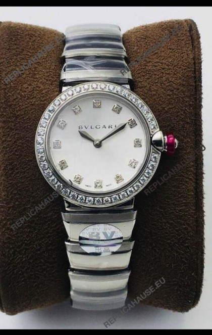 Bvlgari LVCEA Edition Watch in Stainless Steel White Dial - 1:1 Mirror Replica