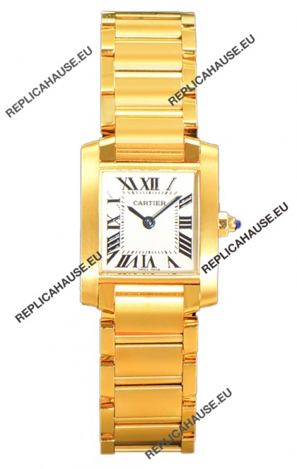 Cartier Tank Francaise Yellow Gold Swiss Quartz Replica Watch 25.70MM