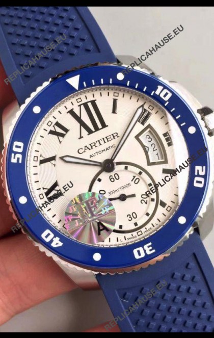 Calibre De Cartier Watch 42MM White Dial Steel Case - 1:1 Mirror Replica Watch