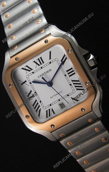 Cartier Santos De Cartier 1:1 Mirror Replica - 40MM Two Tone Steel Watch 