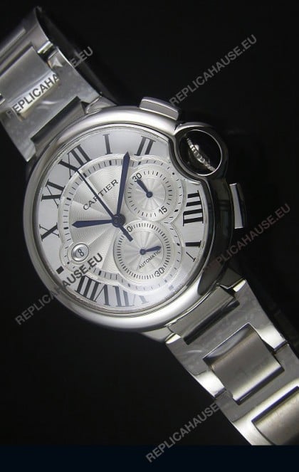 Ballon De Cartier Chronograph in Stainless Steel Case White Dial - 1:1 Mirror Replica