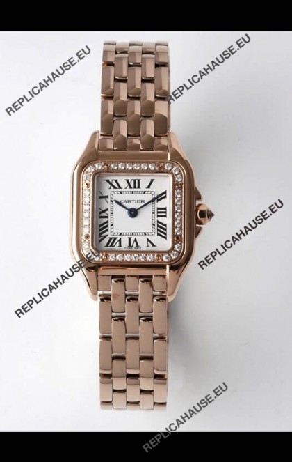 Cartier PANTHERE Edition 22MM 1:1 Mirror Quality Swiss Replica Watch in White Dial - Diamonds Bezel