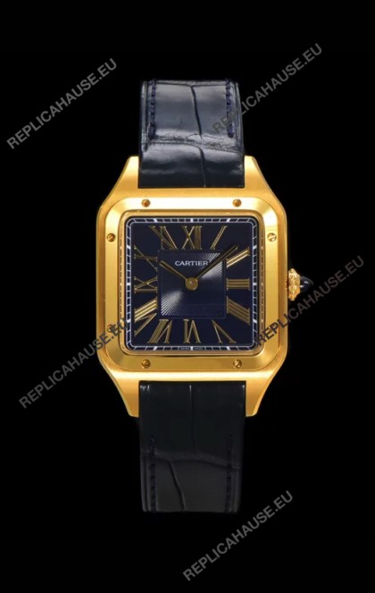 Cartier Santos Dumont 27MM Super Clone Edition Watch in Gold Casing 