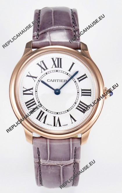 Ronde Louis Cartier Super Clone 36MM Rose Gold Watch in Swiss Quartz Movement