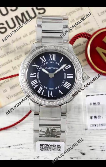 Cartier Ronde Must 29MM Swiss Quartz Blue Dial 1:1 Mirror Swiss Replica Watch 