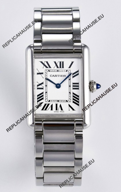 Tank Must De Cartier Super Clone Swiss Replica Watch 33.7MM White Dial