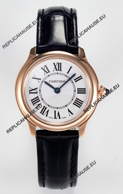 Ronde Louis Cartier Super Clone 29MM Rose Gold Watch in Swiss Quartz Movement