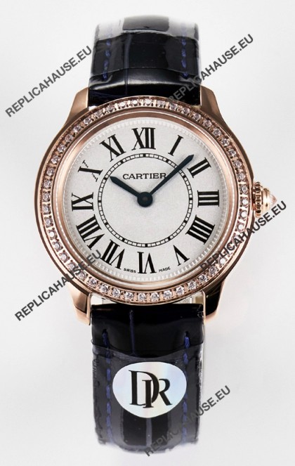 Ronde Louis Cartier Super Clone 29MM Rose Gold Watch in Swiss Quartz Movement