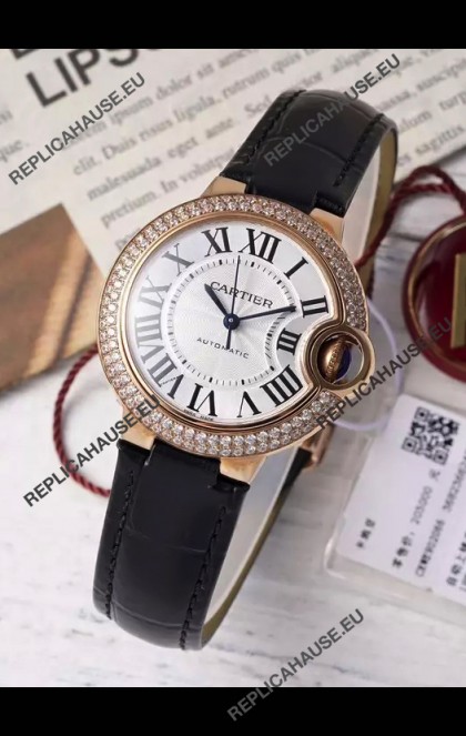 Ballon De Cartier Swiss Automatic 1:1 Mirror Quality 33MM in Rose Gold Plating