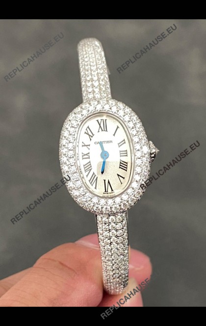 Baignoire De Cartier Diamonds Paved Super Clone Quartz Replica Watch