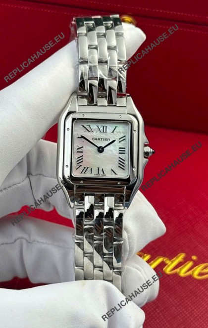 PANTHERE de Cartier Edition 27mm Pearl Dial 1:1 Mirror Swiss Watch Steel Casing