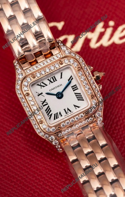 Cartier PANTHERE Superclone 20MM Swiss Replica Watch in Rose Gold Case