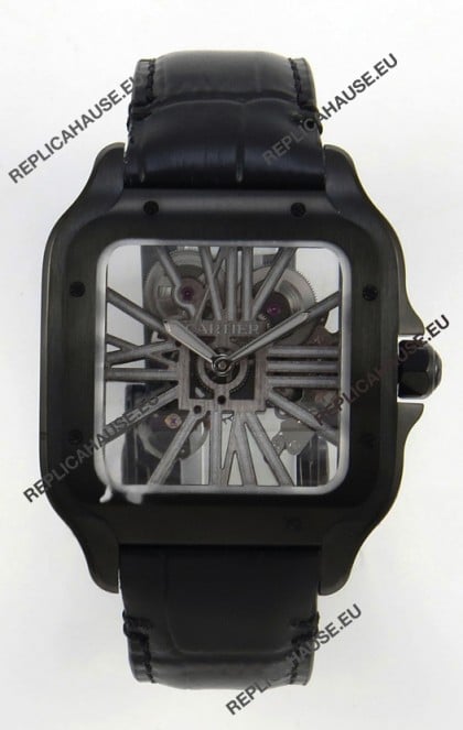 Santos De Cartier Super Clone Watch in Skeleton Dial PVD MLF Coating Watch 