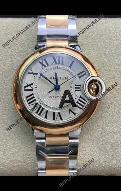 Ballon De Cartier Swiss Automatic 1:1 Mirror Quality 33MM in 2 Tone Rose Gold Casing