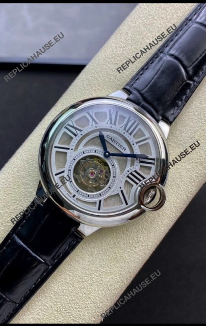 Ballon De Cartier Swiss Tourbillon 1:1 Mirror Replica Watch in Leather Strap