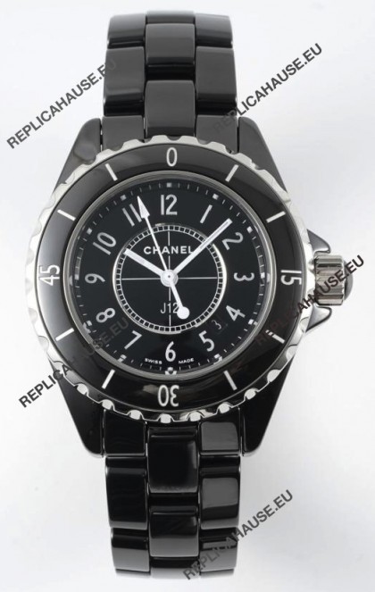 Chanel J12 Ladies Black Ceramic Casing Watch 1:1 Mirror Replica Watch 