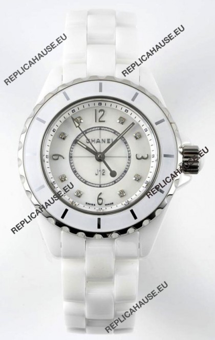 Chanel J12 Ladies White Ceramic Casing Watch 1:1 Mirror Replica Watch 