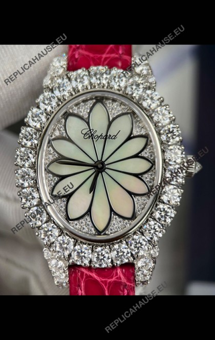 Chopard Super Clone L'Heure du Diamant Mossanites Steel Casing Watch 34MM