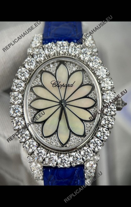 Chopard Super Clone L'Heure du Diamant Mossanites Steel Casing Watch 34MM