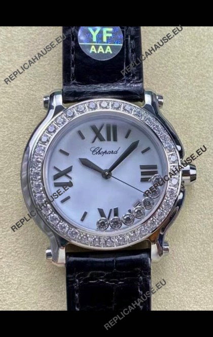 Chopard Happy Sport 1:1 Mirror Swiss Quartz Watch 36MM in 904L Steel White Dial
