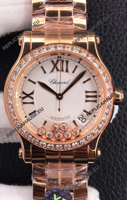 Chopard Happy Sport 1:1 Mirror Automatic Swiss Replica Watch Rose Gold - 36MM Wide