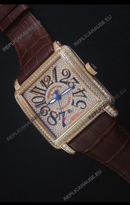 Franck Muller Conquistador King Automatic Swiss Replica Watch in Rose Gold 