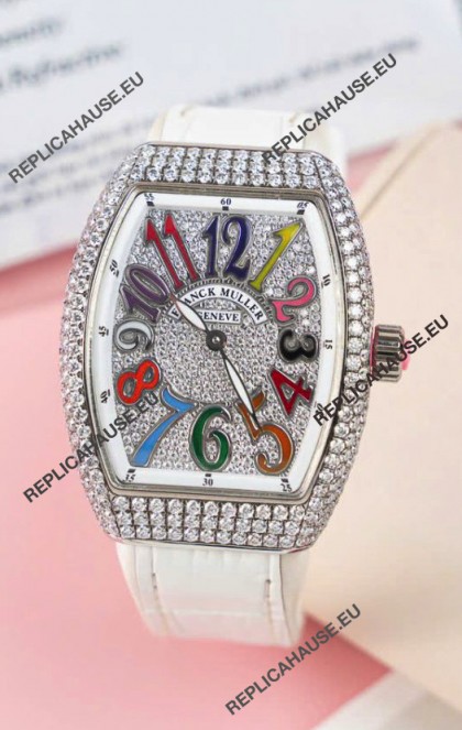 Franck Muller V32 Swiss Quartz Mossanite 1:1 Replica Watch 36MM