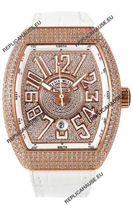Franck Muller Vanguard V45 Edition in Rose Gold Plating - White Numerals 
