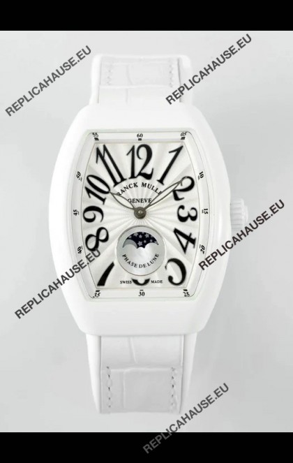 Franck Muller Vanguard Moonphase V32 Ceramic Casing - White Dial in Automatic Movement