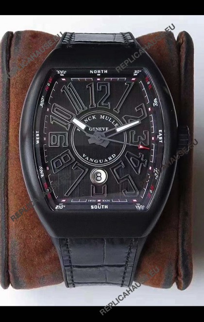 Franck Muller Vanguard DLC Coated Casing Black Indexes Swiss Watch
