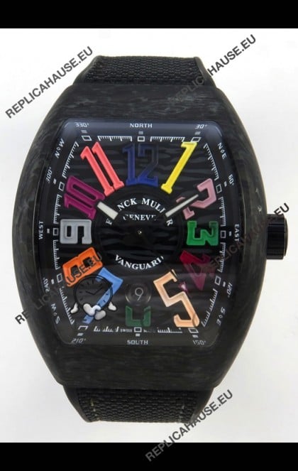 Franck Muller Super Clone Vanguard V45 Racing Carbon Watch in Nylon Strap