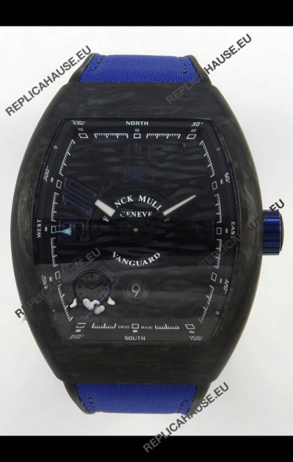 Franck Muller Super Clone Vanguard V45 Racing Carbon Watch in Nylon Strap