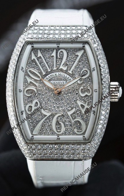 Franck Muller V32 Swiss Quartz Mossanite 1:1 Replica Watch 36MM