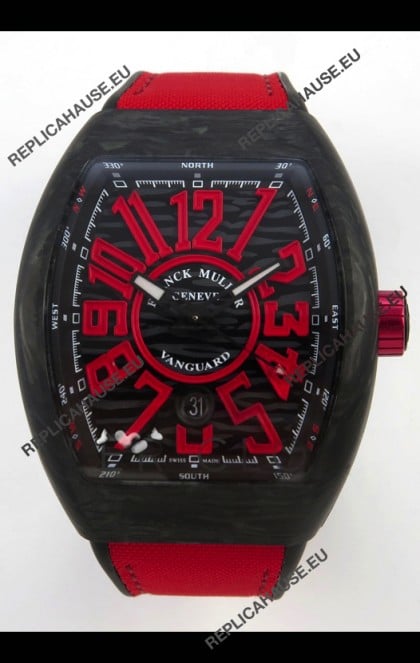 Franck Muller Super Clone Vanguard V45 Racing Carbon Watch in Nylon Strap