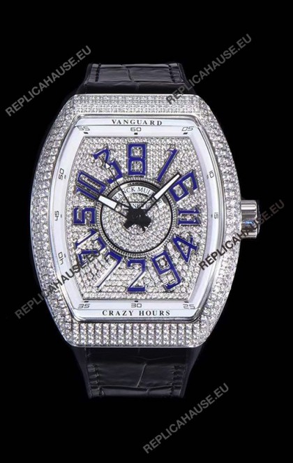 Franck Muller Vanguard Crazy Hours Edition Swiss Replica Watch - Blue Numerals