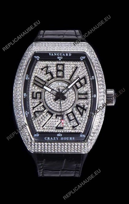 Franck Muller Vanguard Crazy Hours Edition Swiss Replica Watch - Black Numerals